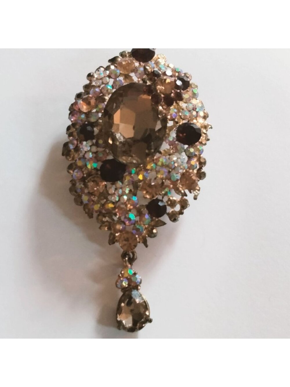 Rhinestone Aurora Borealis  Brooch Fruit Salad Vintage Elegant Statement